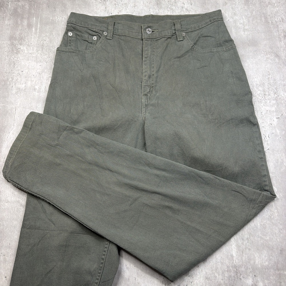 Vintage Levis 550 Men's 32x34 Relaxed Fit Olive Green Y2K Loose Grunge Work USA